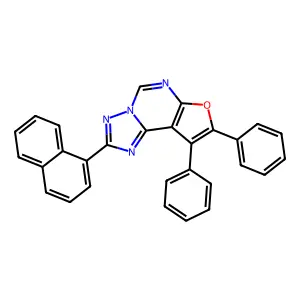 2-(1-Naphthyl)-8,9-diphenylfuro[3,2-e][1,2,4]triazolo[1,5-c]pyrimidine structure
