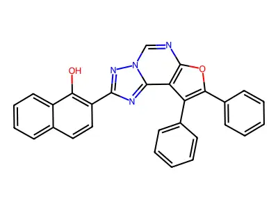 2-(8,9-Diphenylfuro[3,2-e][1,2,4]triazolo[1,5-c]pyrimidin-2-yl)-1-naphthol structure