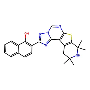 2-(8,8,10,10-tetramethyl-8,9,10,11-tetrahydropyrido[4',3':4,5]thieno[3,2-e][1,2,4]triazolo[1,5-c]pyrimidin-2-yl)naphthalen-1-ol structure