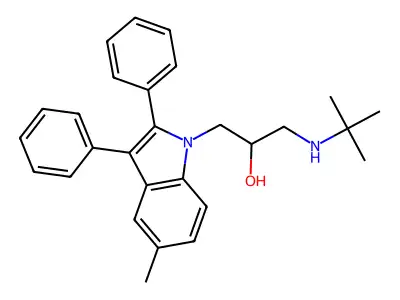 1-tert-Butylamino-3-(5-methyl-2,3-diphenyl-indol-1-yl)-propan-2-ol structure