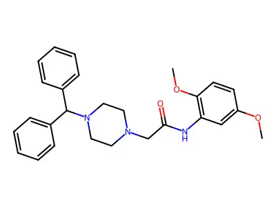 N-(2,5-Dimethoxyphenyl)-2-(4-(diphenylmethyl)piperazinyl)ethanamide structure
