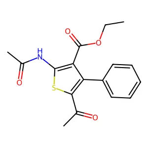 Ethyl 5-acetyl-2-(acetylamino)-4-phenylthiophene-3-carboxylate structure