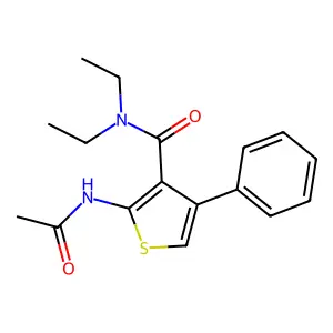 2-acetamido-N,N-diethyl-4-phenylthiophene-3-carboxamide structure