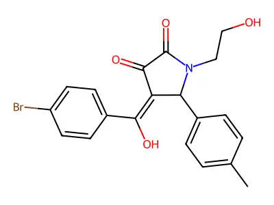 4-(4-bromobenzoyl)-3-hydroxy-1-(2-hydroxyethyl)-5-(4-methylphenyl)-1,5-dihydro-2H-pyrrol-2-one structure