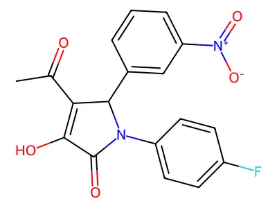 3-acetyl-1-(4-fluorophenyl)-4-hydroxy-2-(3-nitrophenyl)-2H-pyrrol-5-one structure