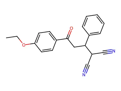 2-(3-(4-Ethoxyphenyl)-3-oxo-1-phenylpropyl)malononitrile structure