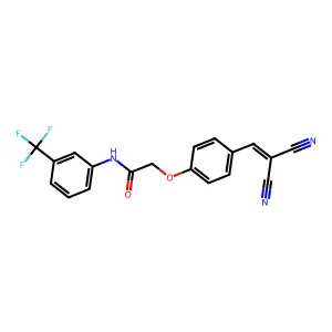 2-(4-(2,2-Dicyanovinyl)phenoxy)-N-(3-(trifluoromethyl)phenyl)acetamide structure