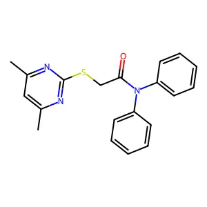 2-((4,6-Dimethylpyrimidin-2-yl)thio)-N,N-diphenylacetamide structure