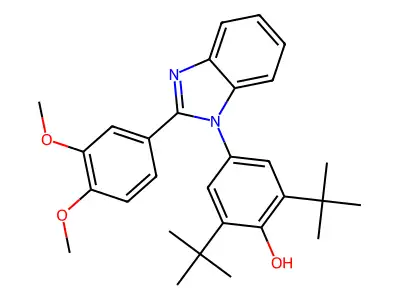 2,6-Ditert-butyl-4-[2-(3,4-dimethoxyphenyl)benzimidazol-1-yl]phenol structure