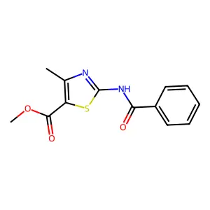 Methyl 4-methyl-2-[(phenylcarbonyl)amino]-1,3-thiazole-5-carboxylate structure