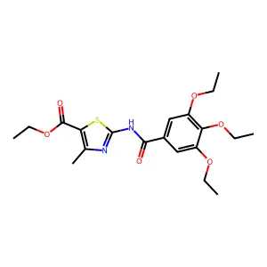 Ethyl 4-methyl-2-[(3,4,5-triethoxybenzoyl)amino]-1,3-thiazole-5-carboxylate structure