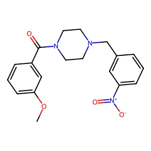 (3-Methoxyphenyl)-[4-[(3-nitrophenyl)methyl]piperazin-1-yl]methanone structure