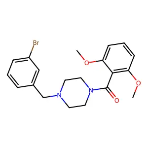 [4-[(3-Bromophenyl)methyl]piperazin-1-yl]-(2,6-dimethoxyphenyl)methanone structure