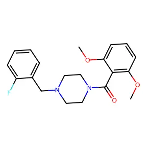 (2,6-Dimethoxyphenyl)-[4-[(2-fluorophenyl)methyl]piperazin-1-yl]methanone structure