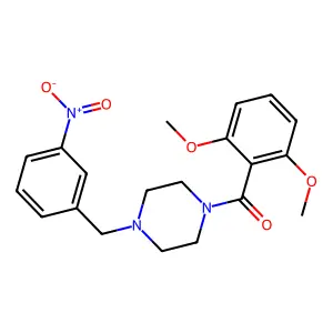 (2,6-Dimethoxyphenyl)[4-(3-nitrobenzyl)piperazin-1-yl]methanone structure