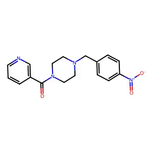 [4-[(4-Nitrophenyl)methyl]piperazin-1-yl]-pyridin-3-ylmethanone structure