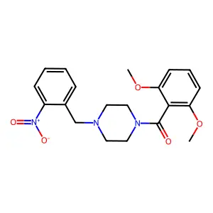 (2,6-Dimethoxyphenyl)-[4-[(2-nitrophenyl)methyl]piperazin-1-yl]methanone structure