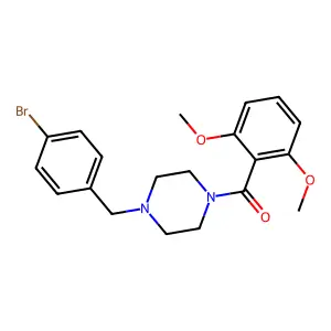 [4-[(4-Bromophenyl)methyl]piperazin-1-yl]-(2,6-dimethoxyphenyl)methanone structure