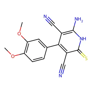 6-Amino-4-(3,4-dimethoxyphenyl)-2-thioxo-1,2-dihydropyridine-3,5-dicarbonitrile structure