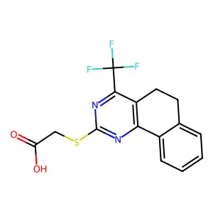 (4-Trifluoromethyl-5,6-dihydro-benzo[h]quinazolin-2-ylsulfanyl)-acetic acid structure
