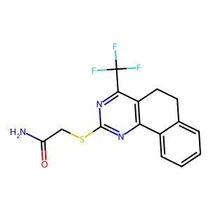 2-[[4-(Trifluoromethyl)-5,6-dihydrobenzo[h]quinazolin-2-yl]sulfanyl]acetamide structure