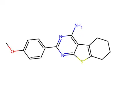 2-(4-Methoxyphenyl)-5,6,7,8-tetrahydro[1]benzothieno[2,3-d]pyrimidin-4-amine structure