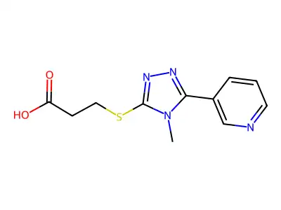 3-{[4-Methyl-5-(3-pyridinyl)-4H-1,2,4-triazol-3-YL]thio}propanoic acid structure