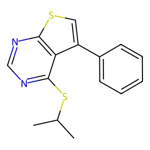 Isopropyl 5-phenylthieno[2,3-d]pyrimidin-4-yl sulfide structure