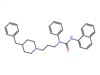 Urea, N'-(1-naphthalenyl)-N-phenyl-N-(3-(4-(phenylmethyl)-1-piperidinyl)propyl)- structure