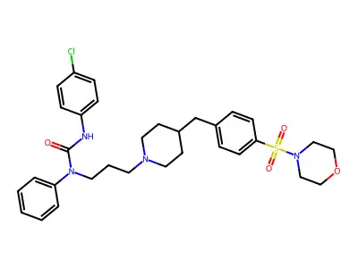 Urea, N'-(4-chlorophenyl)-N-(3-(4-((4-(4-morpholinylsulfonyl)phenyl)methyl)-1-piperidinyl)propyl)-N-phenyl- structure