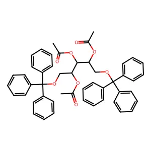 (3,4-Diacetyloxy-1,5-ditrityloxypentan-2-yl) acetate structure