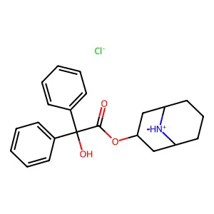 9-Azabicyclo(3.3.1)nonan-3-alpha-ol, 9-methyl-, benzilate (ester), hydrochloride structure