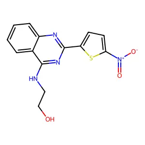 4-(2-Hydroxyethylamino)-2-(5-nitro-2-thienyl)quinazoline structure