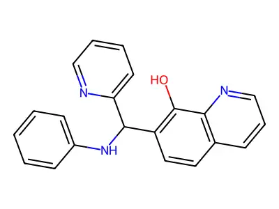 7-[(Phenylamino)(pyridin-2-yl)methyl]quinolin-8-ol structure