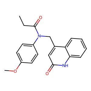 N-(4-methoxyphenyl)-N-[(2-oxo-1H-quinolin-4-yl)methyl]propanamide structure
