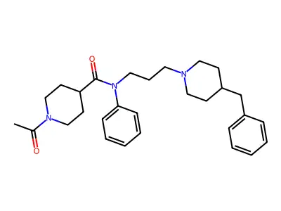 1-acetyl-N-(3-(4-benzylpiperidin-1-yl)propyl)-N-phenylpiperidine-4-carboxamide structure