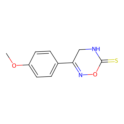 6H-1,2,5-Oxadiazine-6-thione, 4,5-dihydro-3-(p-methoxyphenyl)- structure