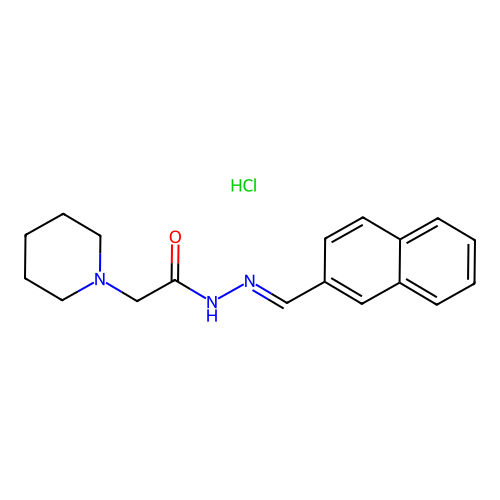 1-Piperidineacetic acid, (2-naphthalenylmethylene)hydrazide, monohydrochloride structure