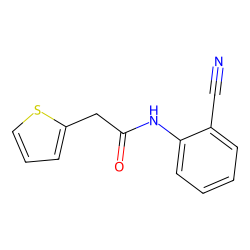 N-(2-cyanophenyl)-2-(thiophen-2-yl)acetamide structure