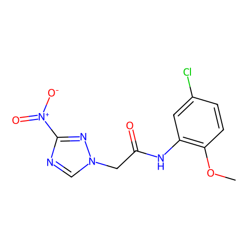 N-(5-chloro-2-methoxyphenyl)-2-(3-nitro-1H-1,2,4-triazol-1-yl)acetamide structure