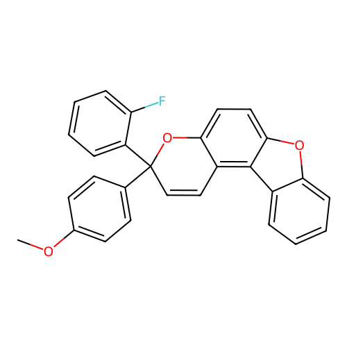 3-(2-fluorophenyl)-3-(4-methoxyphenyl)-3H-[1]benzofuro[3,2-f]chromene structure