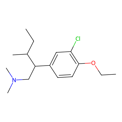 Phenethylamine, beta-(sec-butyl)-3-chloro-N,N-dimethyl-4-ethoxy- structure