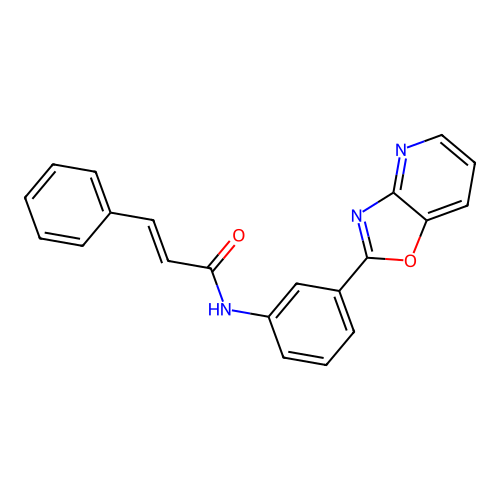 (2E)-N-[3-([1,3]oxazolo[4,5-b]pyridin-2-yl)phenyl]-3-phenylprop-2-enamide structure