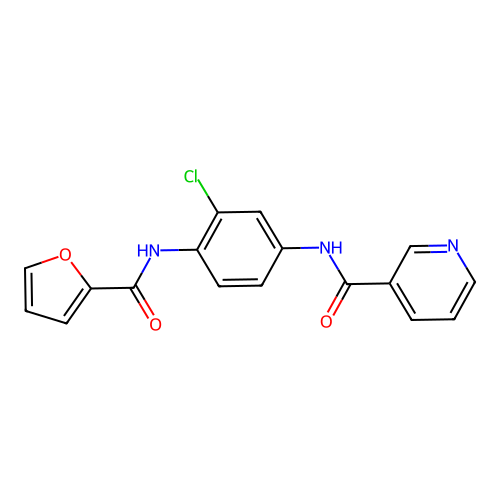 N-[3-chloro-4-(2-furoylamino)phenyl]nicotinamide structure