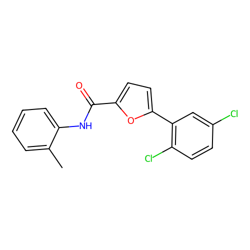 5-(2,5-dichlorophenyl)-N-(o-tolyl)-2-furamide structure