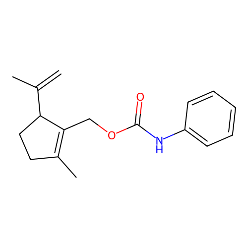 (5-Isopropenyl-2-methyl-1-cyclopenten-1-yl)methyl phenylcarbamate structure