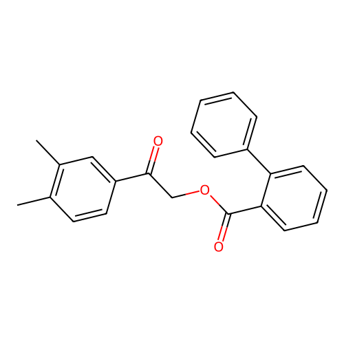 2-(3,4-Dimethylphenyl)-2-oxoethyl [1,1'-biphenyl]-2-carboxylate structure