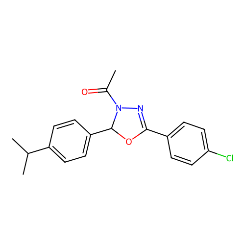 1-[5-(4-Chloro-phenyl)-2-(4-isopropyl-phenyl)-[1,3,4]oxadiazol-3-yl]-ethanone structure