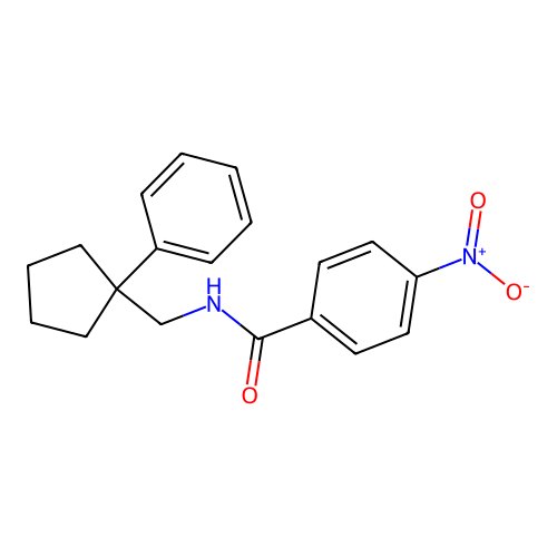 4-nitro-N-[(1-phenylcyclopentyl)methyl]benzamide structure