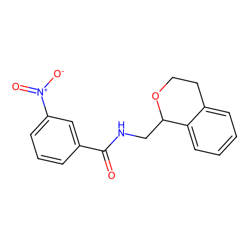 N-(3,4-dihydro-1H-isochromen-1-ylmethyl)-3-nitrobenzamide structure